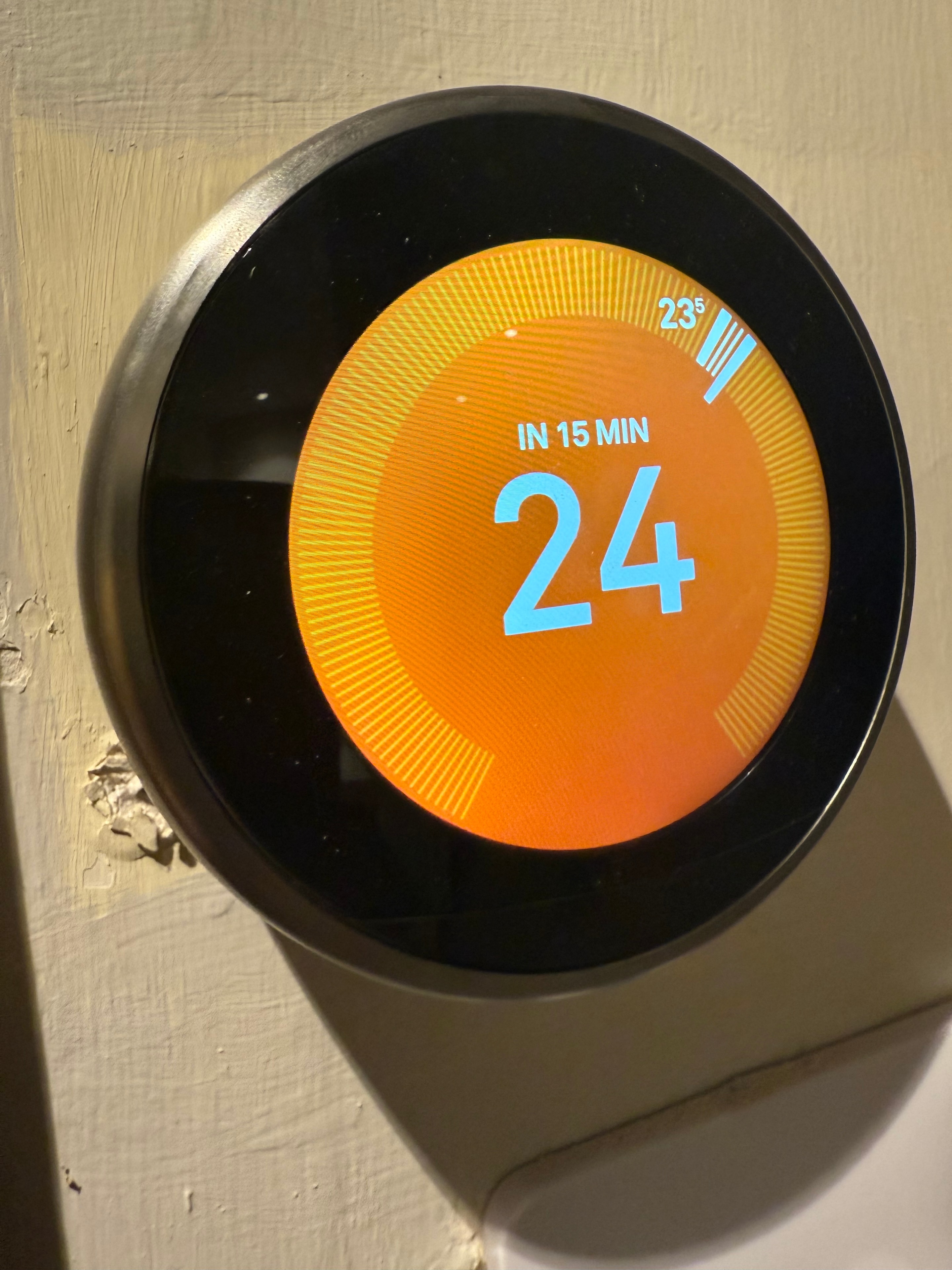 Nest smart thermostat installed and active